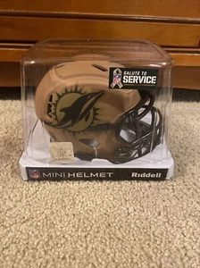 Riddell NFL Miami Dolphins 2023 Salute to Service Mini Speed Football Helmet - Picture 1 of 5