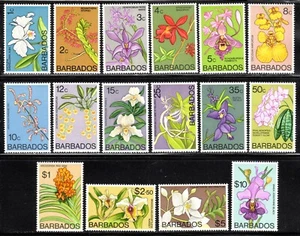 1974-77 Barbados SC# 396-411 - Flower-Fire Orchid, Moon Orchid - M-NH - Picture 1 of 1