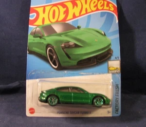 2021 Hot Wheels Green Porsche Taycan Turbo S #149, w/Real Riders Wheel Swap - Picture 1 of 5