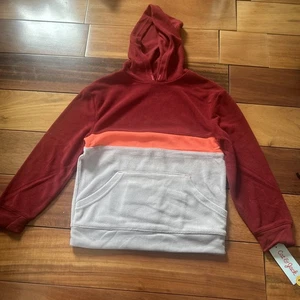 Cat & Jack Boys Colorblock Pullover Hoodie Jacket SMALL (6/7) Berry Maroon - Picture 1 of 1