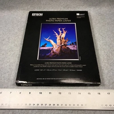 Epson Ultra Premium Photo Paper Luster 8.5 x 11 Letter 50 Sheets Inkjet S041405 - Image 1 of 4