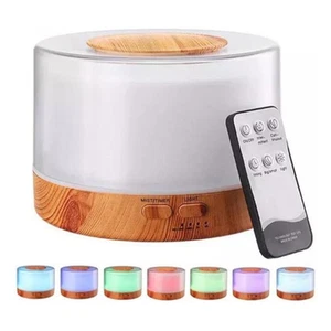 Difusor de aceites esenciales para habitación grande 500 ml, control remoto con 7 luces de color, temporizador - Imagen 1 de 12