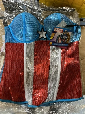 NWT Marvel American Dream Sexy Sequin Corset Bustier Women's Small/Petit unused - Image 1 of 4