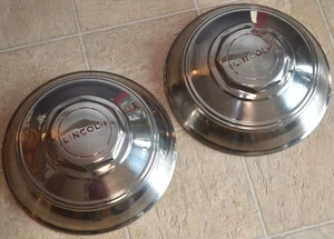 1946-1948 Lincoln Zephyr Continental 12" Hub Caps (x2) Wheel Covers, OEM 1947 - Picture 1 of 7