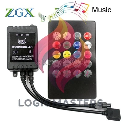 12V DC Music Sound Activated Controller For RGB LED Light Strip 20 Key Remote - Image 1 of 4