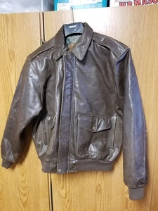 American Hide And Leather Aviator Jacket Large Map Lining - Picture 1 of 5