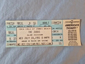 July 7-24-91 1991 THE JUDDS ALAN JACKSON Ticket Stub Jones Beach New York - Picture 1 of 2