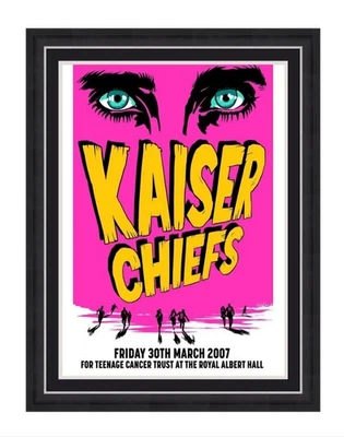 Kaiser Chiefs SIGNED Gig Poster Artwork in Handmade Display COA Music Autograph - Image 1 of 4
