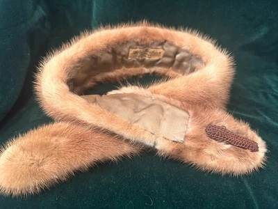 MILLER BROS BALTIMORE AÑOS 60 CUELLO VISÓN MARRÓN PIEZA con CLIPS 28x2.5" Foto 1 de 4