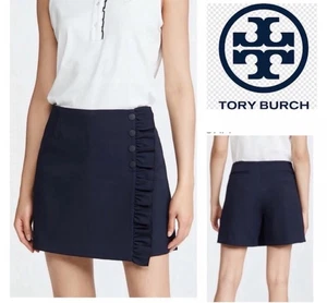 Tory Burch Sport marineblau Rock Skort Druckknopf & Rüschen Large neu mit Etikett Golf Tennis - Bild 1 von 11