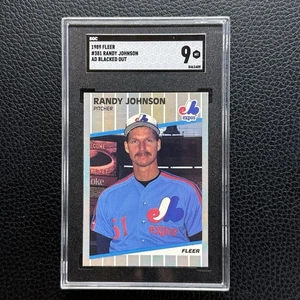 Randy Johnson 1989 Fleer Rookie como nuevo #381 anuncio Black Out EXPOS MARINERS SGC 9 - Imagen 1 de 2