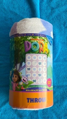 Dora the Explorer fleece throw blanket. Super cute & super soft. 46" X 60" - Image 1 of 4