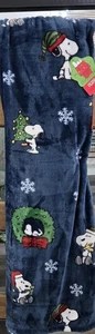 Peanuts XL Natale Berkshire Blu Snoopy 60x70 Peluche Coperta Lancio - Foto 1 di 2
