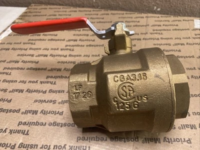 RWV SA Brass Valve Ball 2'' 600 CWP 250PSI Full Port  THREADED - Image 1 of 4
