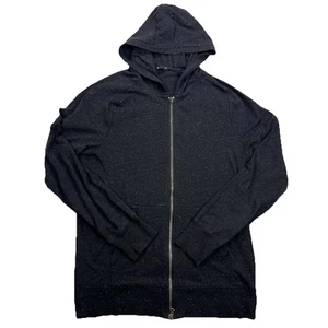 Sudadera con Capucha John Varvatos EE. UU. Moteada Cremallera Completa Para Hombre’s L Negra Tejida Ligera - Imagen 1 de 14