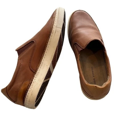 Hush Puppies Mens 10 M Brown Tan Leather Slip On Loafers Comfort Round Toe 43 EU - Image 1 of 4