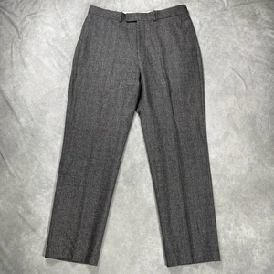 Pantalones de vestir de colección años 90 Polo Ralph Lauren mezcla de lana plisados pata de gallo gris 35x32 - Imagen 1 de 12