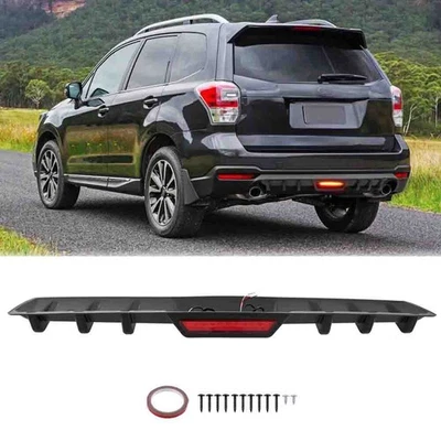 For Subaru Forester Rear Bumper Diffuser Spoiler Lip w/ LED Brake Tail Light Foto 1 de 4