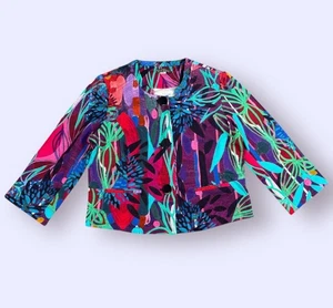 Giacca donna Simply Art by Dolcezza grande floreale elasticizzata multicolore - Foto 1 di 8