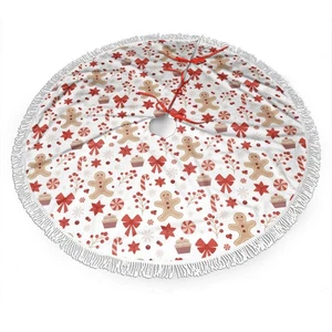 Christmas Gingerbread Man Candy Gift Christmas Tree Skirt Gorgeous Edge Tasse... - Picture 1 of 4