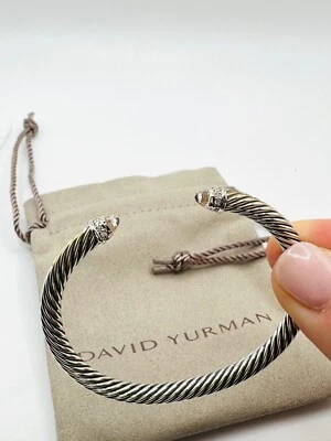 Brazalete David Yurman Cable Clásico Morganita y Diamantes Cable 5mm Pequeño. F-21 Foto 1 de 4