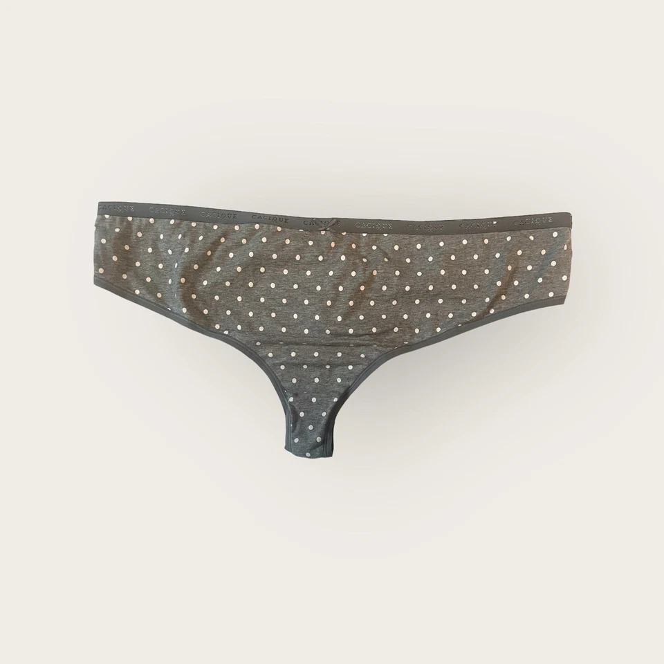 Tanga Panty Lane Bryant Cacique Algodón Talla 26/28 Lunares Gris (8443) Foto 1 de 1