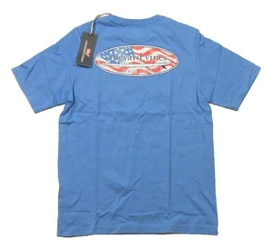 Vineyard Vines Boys Hull Blue USA Surf Logo Short Sleeve Pocket T-Shirt - Picture 1 of 3