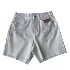 Pantaloncini denim Lauren Conrad Distressed Cutoff effetto invecchiato vita alta bianchi nuovi con etichette 2 - Foto 1 di 2