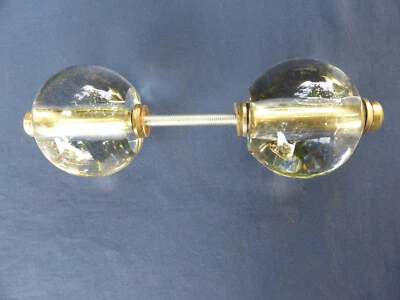 Paire poignées ronde verre Porte entrée magasin devanture  Dia. 7,2 cm - Photo 1/4