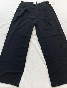 women's A New Day pants size 10 black dressy pleated zipper wide leg rayon - Picture 1 of 8