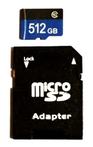 Micro SD Card 512GB Memory Card Class 10 TF Card + Adapter - Picture 1 of 2