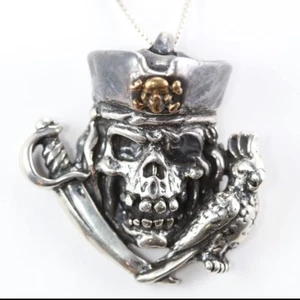 Colgante de plata esterlina Pirate & Parrot - Imagen 1 de 2