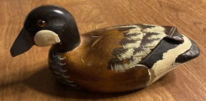 Señuelo vintage de madera artesanal de pato de caza aves decoración Taiwán 6 1/2" de largo C25 - Imagen 1 de 18