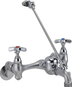 Delta 28T9 Grifo de Fregadero de Servicio Doble Manija Grifo de Montaje en Pared - Cromo - Imagen 1 de 6