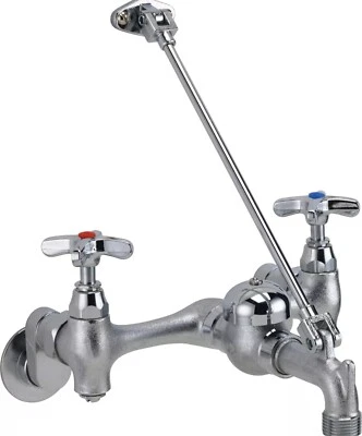 Delta 28T9 Service Sink Faucet Double Handle Wallmount Faucet - Chrome - Image 1 of 4