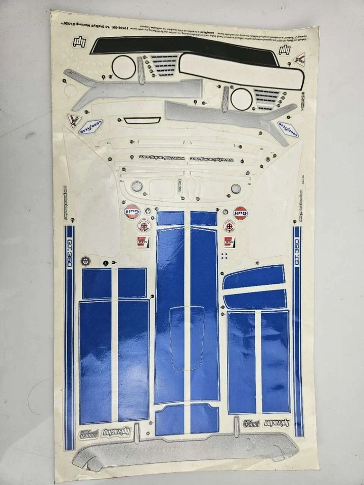 HPI 17508 Ford Mustang Shelby GT350 200mm 1/10 Rs4 DECAL STICKER SHEET USED - Image 1 of 1