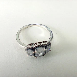 Anello Vintage Sacchetto Regalo Pandora Tre Pietre S925 - Foto 1 di 9