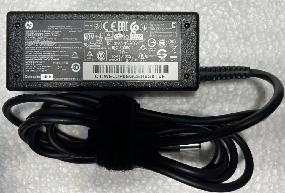 Genuine HP 65W Laptop Charger 18.5V 3.5A 693711-001 756413-002 - Image 1 of 4