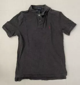 Polo Ralph Lauren Hemd Jungen L 14-16 Grau Klassisch Netz Strick Kurzarm Oberteil - Bild 1 von 4