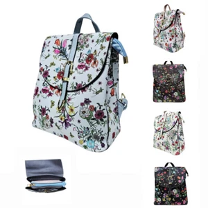 Mochila pequeña con estampado floral boutique bolso trasero mujer niña imitación cuero Reino Unido - Imagen 1 de 10