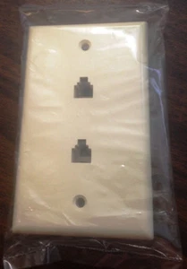 RCA Dual Modular Wall Telephone Jack RJ11 6P4C Line Cord Jack NEW! - Picture 1 of 2