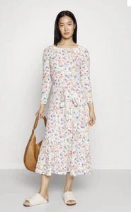 Polo Ralph Lauren Cotton Floral Print LONG SLEEVE Crinkle - Day dress last M - Picture 1 of 6