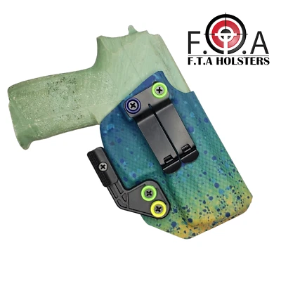 Concealment  Holster IWB claw adjustable cant & built in wedge mahi-mahi print . - Image 1 of 3