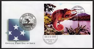 MICRONESIA, SCOTT # 577, FDC COVER OF MADAGASCAN CHAMELEON, DECEMBER 22, 2003 - Picture 1 of 1