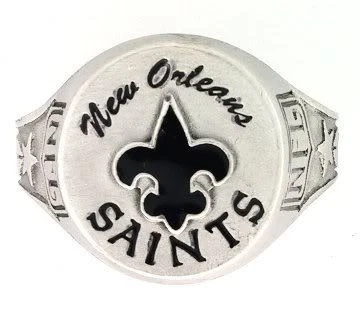 NFL NEW ORLEANS SAINTS HAND PAINTED PEWTER RING SZ 12 Cover
