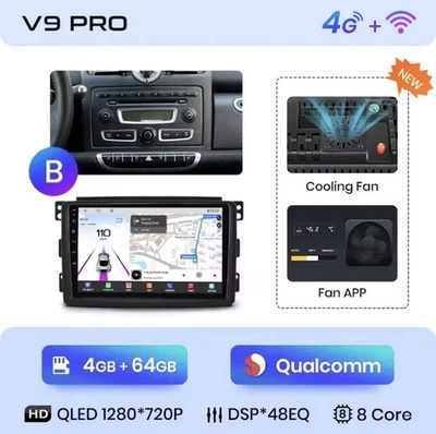 Autoradio Smart Fortwo 451  2005-2010 4G+64GB 8Core 4G+WIFI CarPlay Wireless. - Immagine 1 di 4