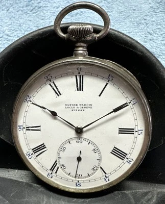 RELOJ BOLSILLO ANTIGUO ULYSSE NARDIN AÑOS 20 0.900 PLATA PUENTE ESFERA ESMALTADA COMO NUEVO Foto 1 de 4