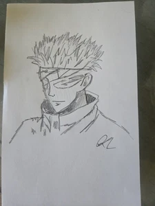 Satoru Gojo Jujutsu Kaisen Anime Manga Comic Fan Art 8x5 Inch Drawing - Picture 1 of 3