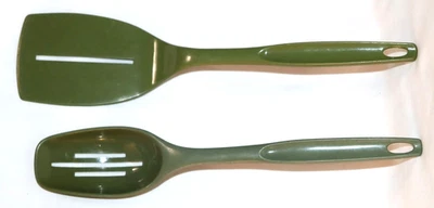 Juego de 2 Utensilios De Colección Foley Nylon Aguacate Verde Servir Cuchara Ranurada y Espátula Foto 1 de 4