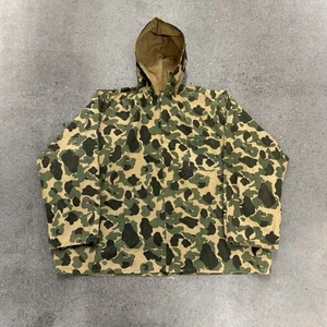 Vintage 60s Duck Camo Hooded Canvas Field Jacket Shirt XXL - Bild 1 von 7